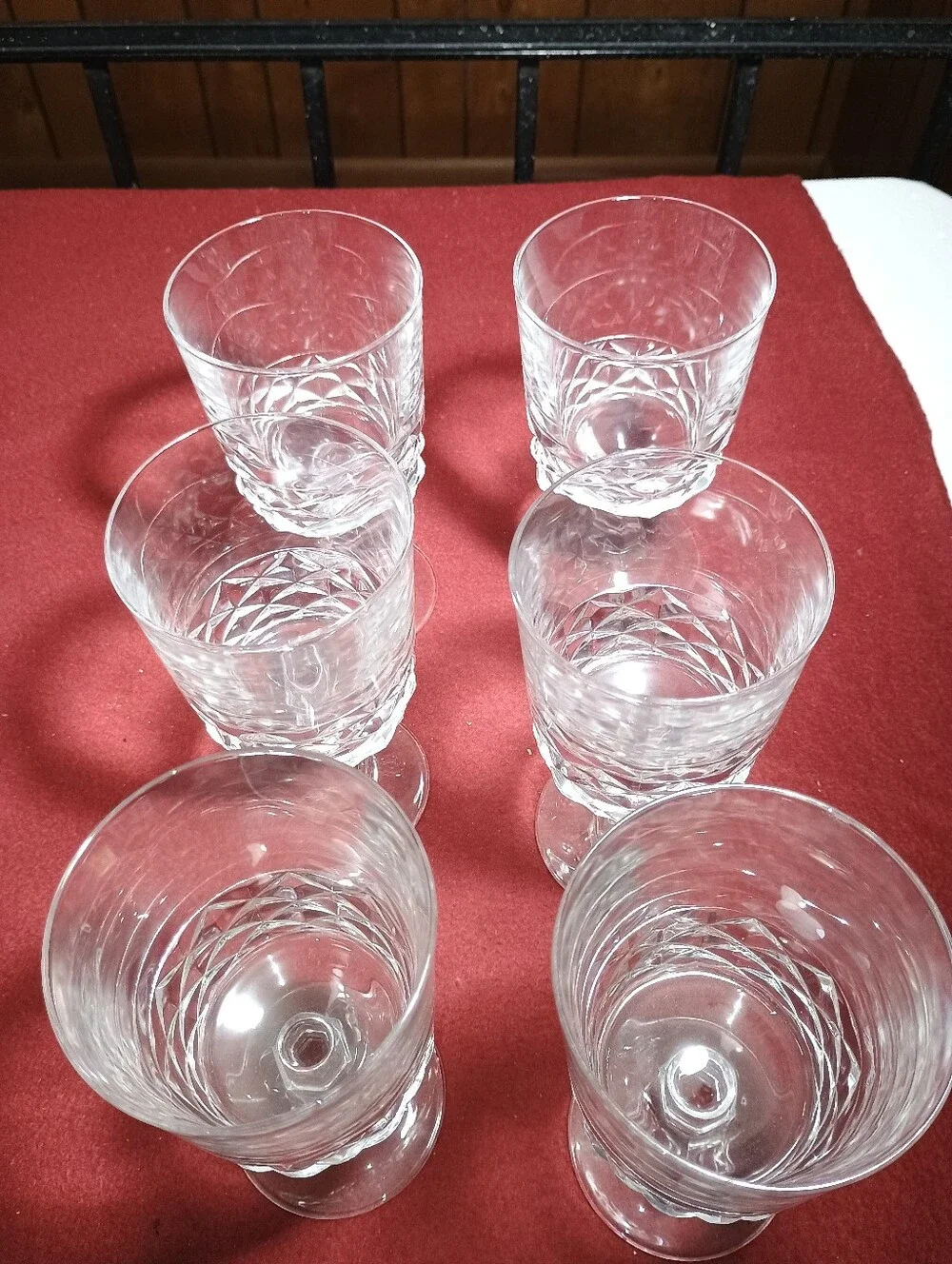 Diamond By J G Durand set of 6-10.5 Oz. Goblets Cristal d'Arques From France